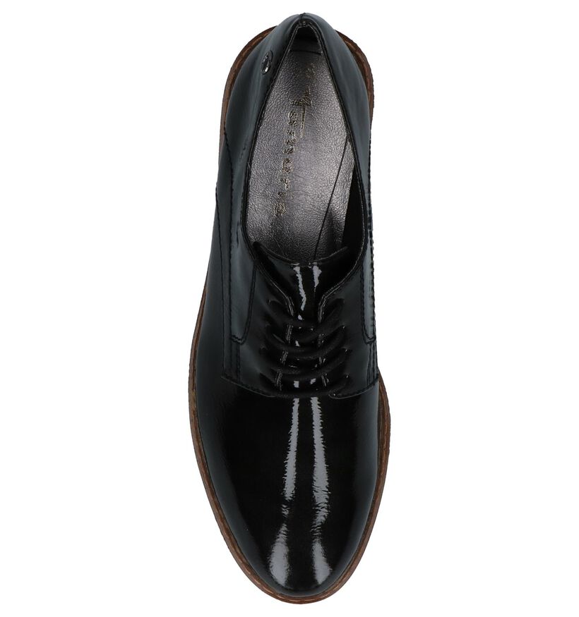 Tamaris Chaussures à lacets en Noir en cuir verni (222168)