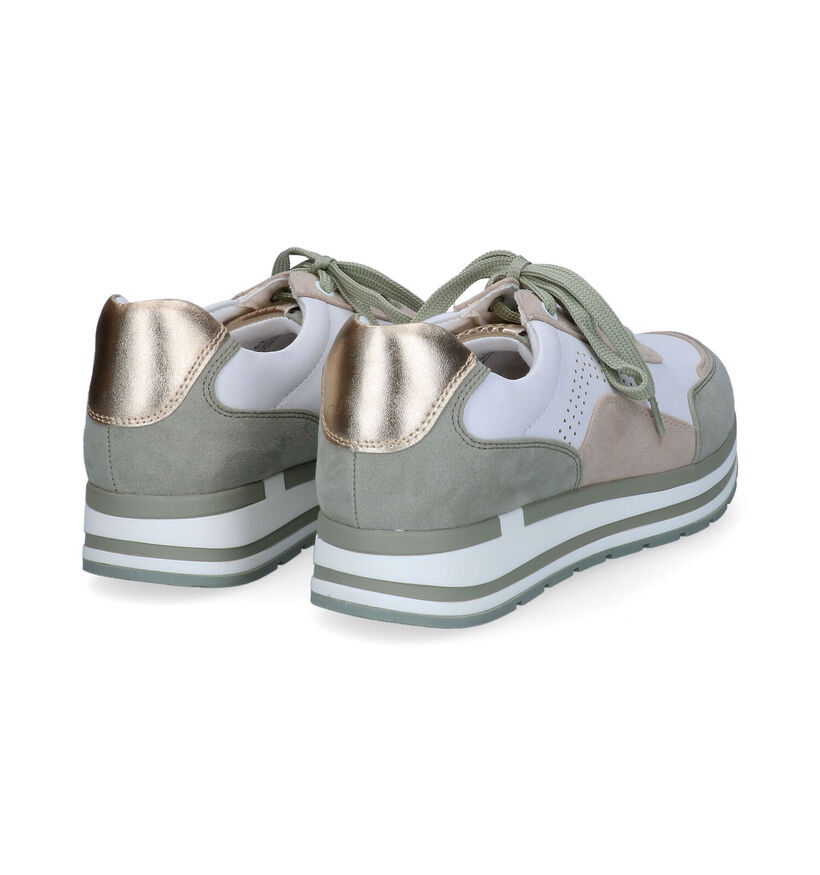 Marco Tozzi Wit/Beige Veterschoenen in kunstleer (302966)