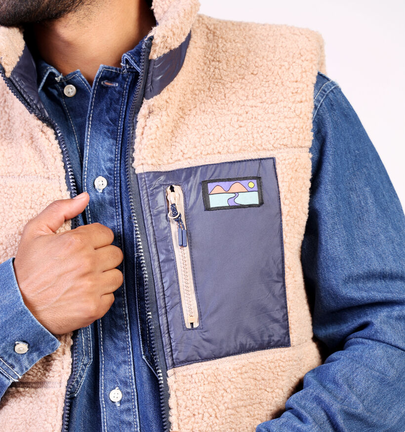 Laurent David Bodywarmer en Beige/Bleu pour hommes (366527)