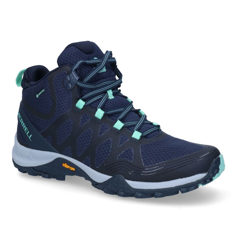 Merrell Siren 3 Mid GTX Blauwe Wandelschoenen voor dames (301687) - geschikt voor steunzolen