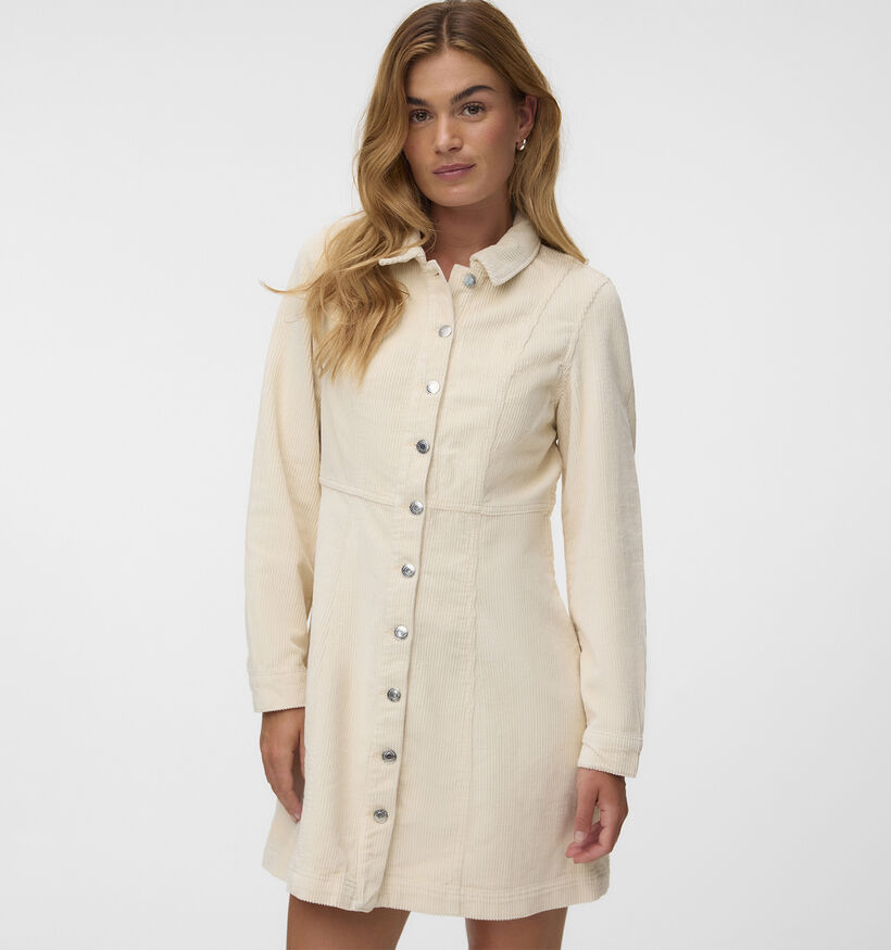Vero Moda Daisy Corduroy Robe en Ecru pour femmes (377570)