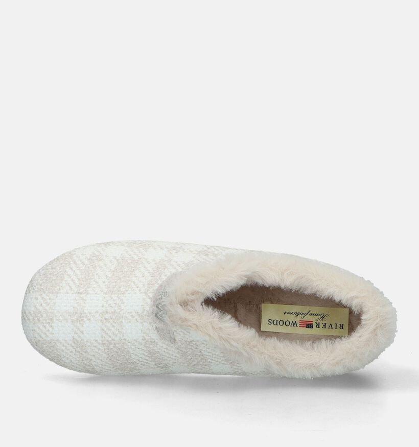 River Woods Niama Pantoufles à carreaux en Beige pour femmes (332630)