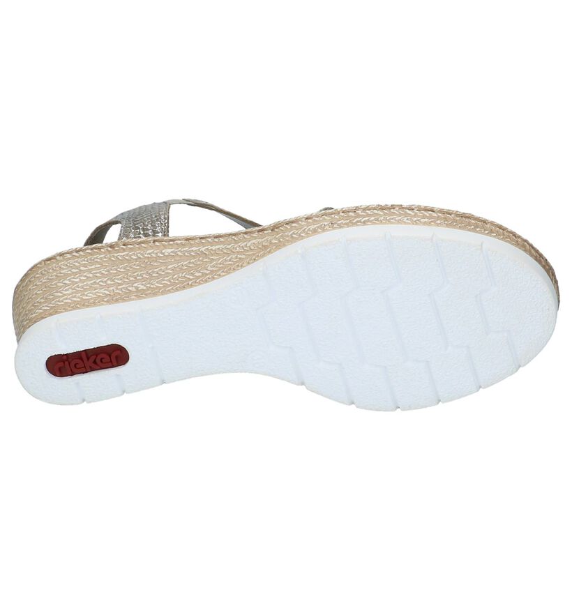 Zilveren Sandalen met Sleehak Rieker, , pdp