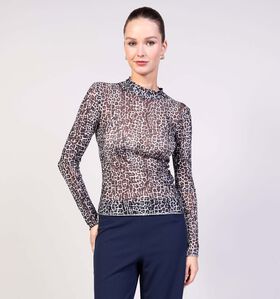 Pieces Jeshi Mesh Longsleeves en Marron pour femmes (362256)