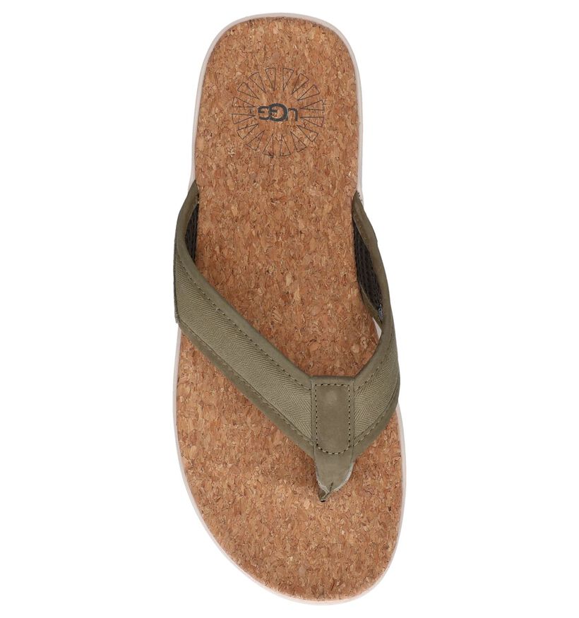 UGG Tongs en Vert kaki en textile (239596)