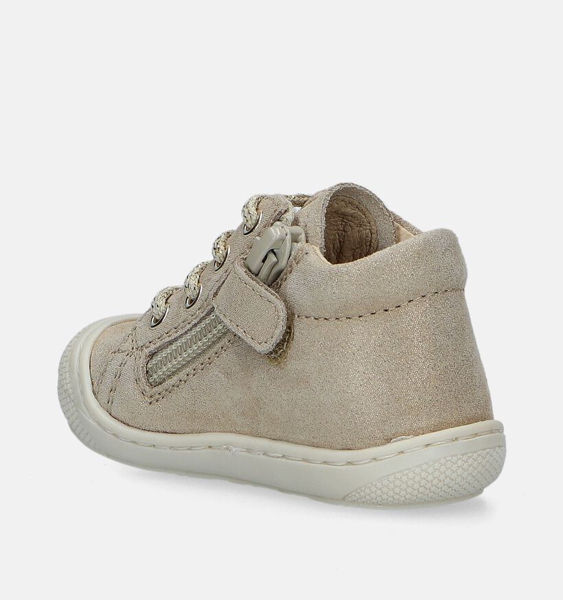 Naturino Cocoon Zip Suede Gouden Babyschoentjes voor meisjes (355318) - geschikt voor steunzolen