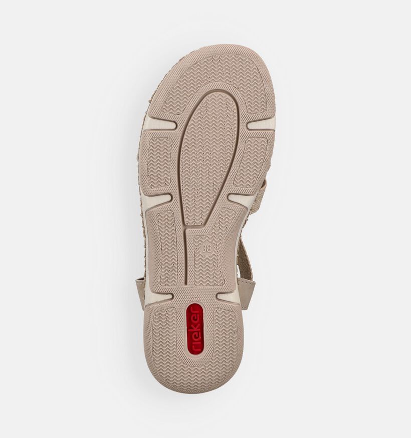 Rieker Sandales plates en Beige pour femmes (370412)