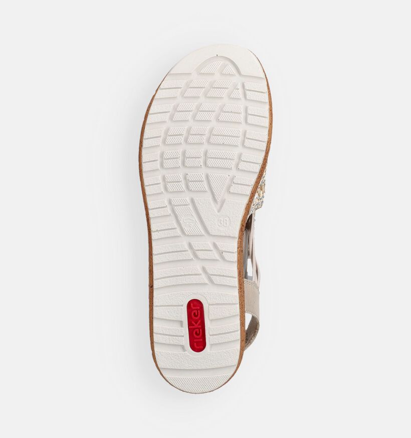 Rieker Sandales compens&eacute;es en Or pour femmes (370449)