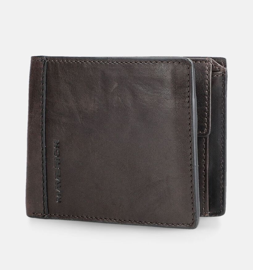 Maverick Portefeuille en Marron fonc&eacute; pour hommes (378381)