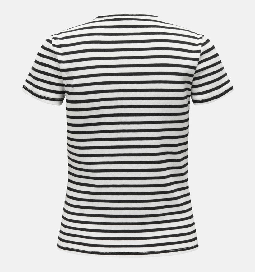JDY Solar Zwart T-shirt met Witte strepen voor dames (345493)