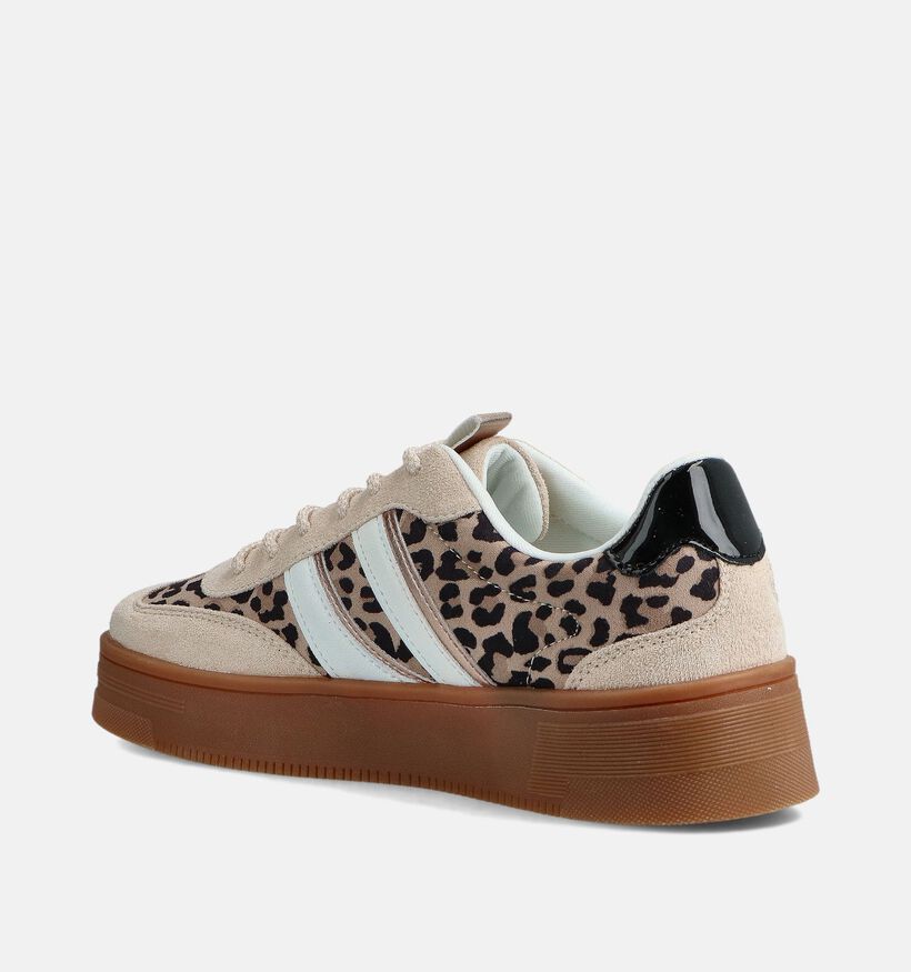 Posh by Poelman Baskets Leopard en Beige pour femmes (367970) - pour semelles orthopédiques