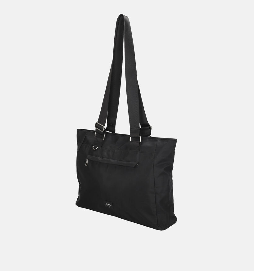 Charm Zwarte Shopper tas met rits voor dames (348912)