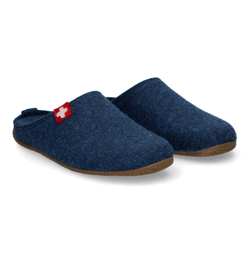 Living Kitzbühel Blauwe Pantoffels voor dames (315843) - geschikt voor steunzolen