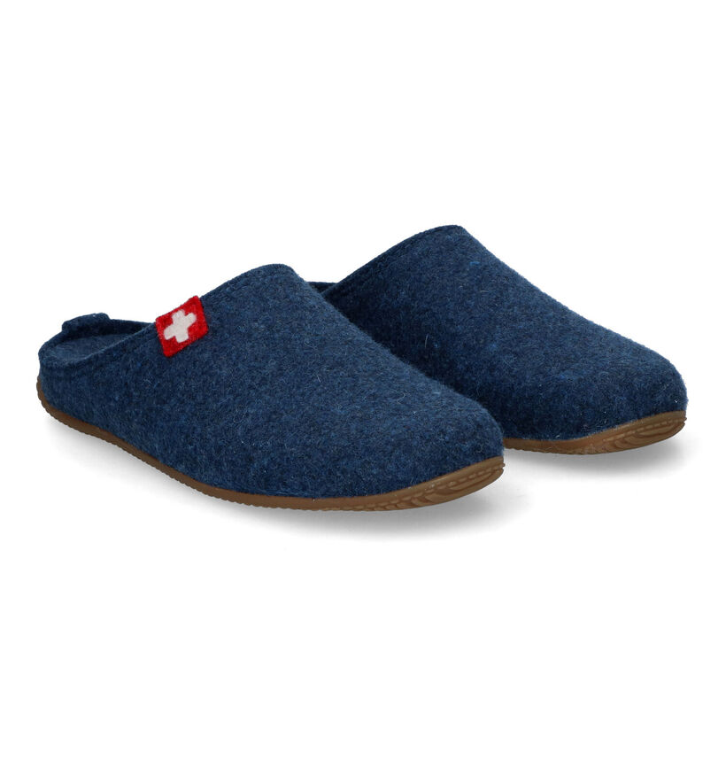 Living Kitzbühel Pantoufles en Bleu pour femmes (315843) - pour semelles orthopédiques