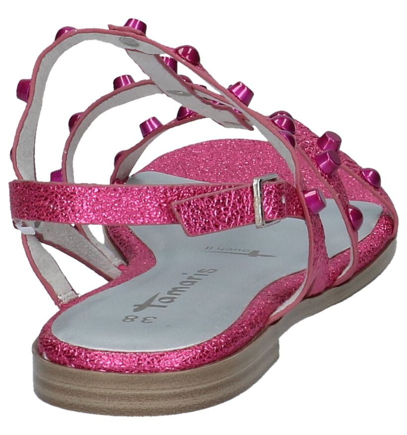 Tamaris Sandales plates en Rose fuchsia en simili cuir (218991)