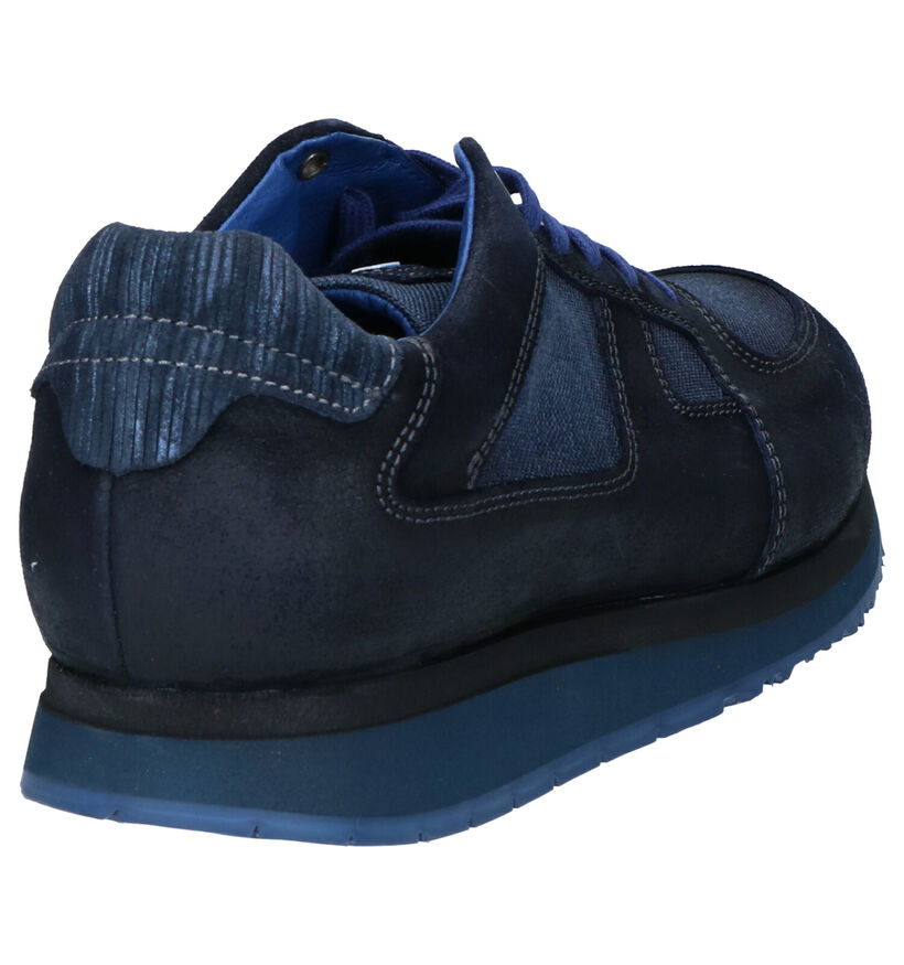 Braend Blauwe Sneakers in daim (261037)