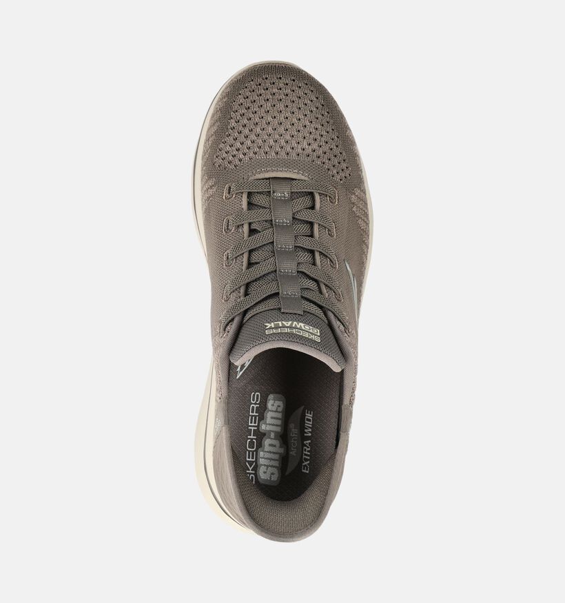 Skechers Go Walk Arch Fit Baskets en Taupe pour hommes (376906) - pour semelles orthop&eacute;diques