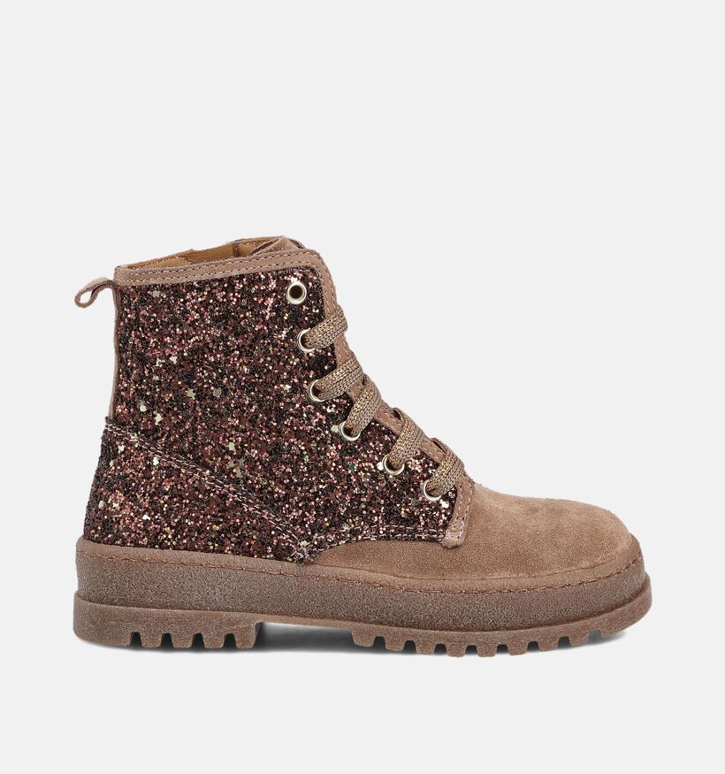 STONES and BONES Blesa Beige Glitter Veterboots voor meisjes (361973) - geschikt voor steunzolen