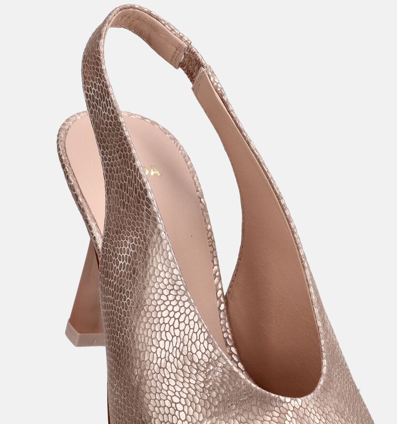 Zinda Escarpins Peeptoe en Or rose pour femmes (373654)