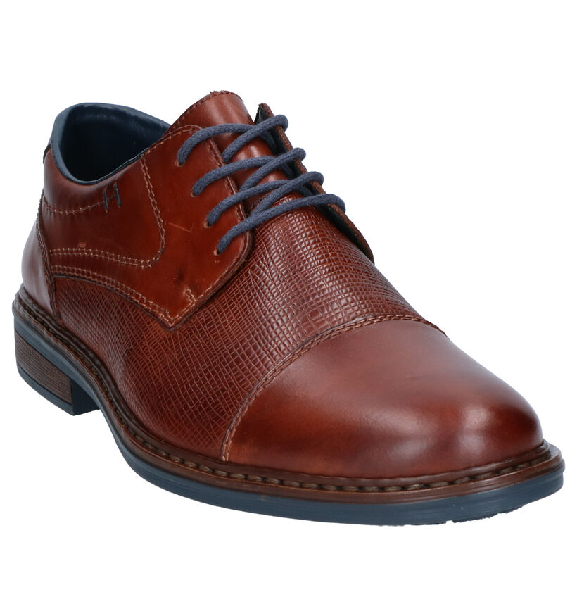 Reker Cognac Geklede Veterschoenen in leer (281728)