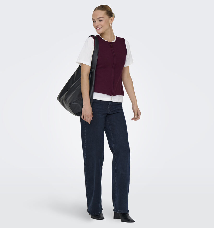 JDY Riley Zip Débardeur en Bordeaux pour femmes (362433)