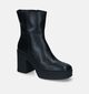 Sweet Lemon Bottes courtes en Noir en cuir (317229)