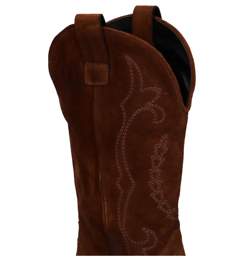 Cognac Cowboy Laarzen Via Limone in daim (250380)