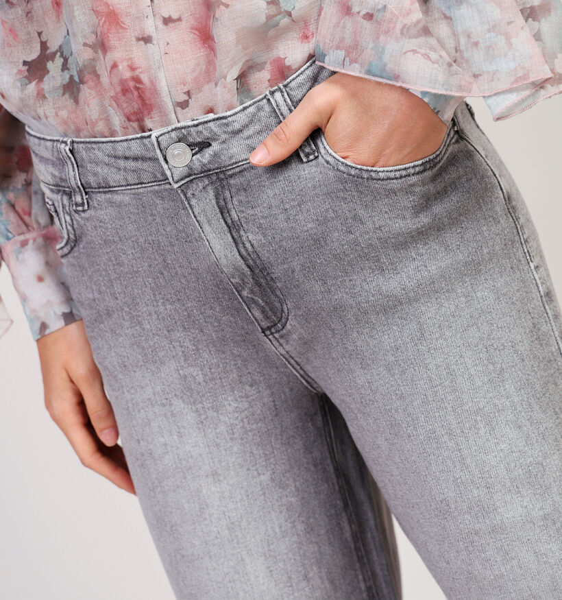 Pieces Silke Grijze Straight leg jeans L32 voor dames (361156)