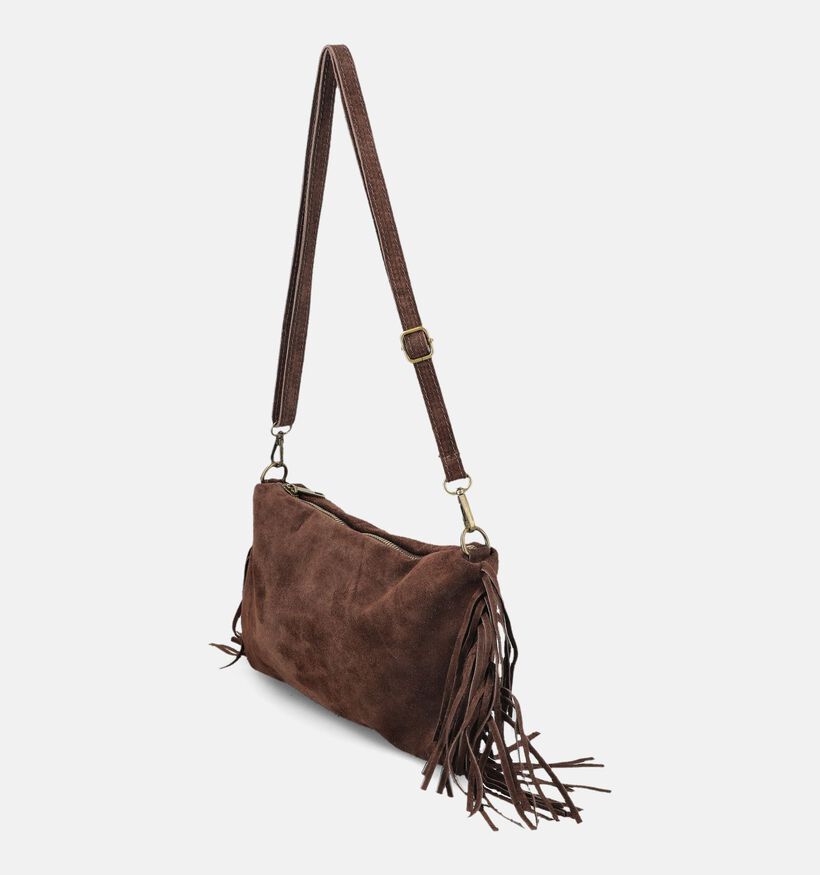 Via Limone Donkerbruine Schoudertas voor dames (385040)