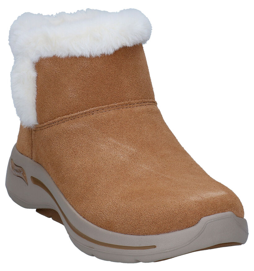 Skechers Go Walk Bottes de Neige en Cognac en nubuck (295686)