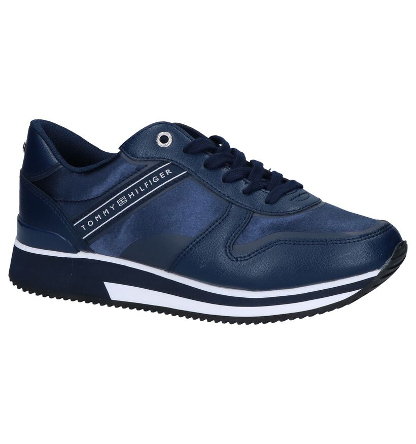 Tommy Hilfiger Mixed Active City Blauwe Sneakers in kunstleer (252697)