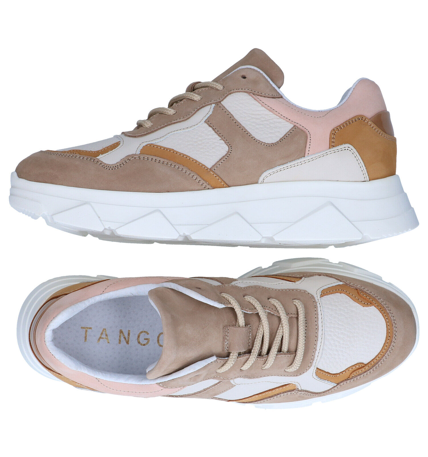 Tango Kady Fat Taupe Sneakers Dames Sneakers Lage schoenen