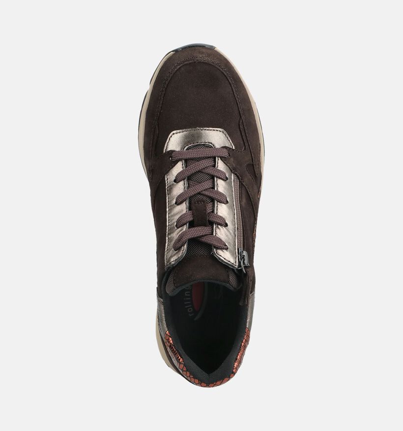 Gabor Rollingsoft Donkerbruine Sneakers voor dames (378266) - geschikt voor steunzolen