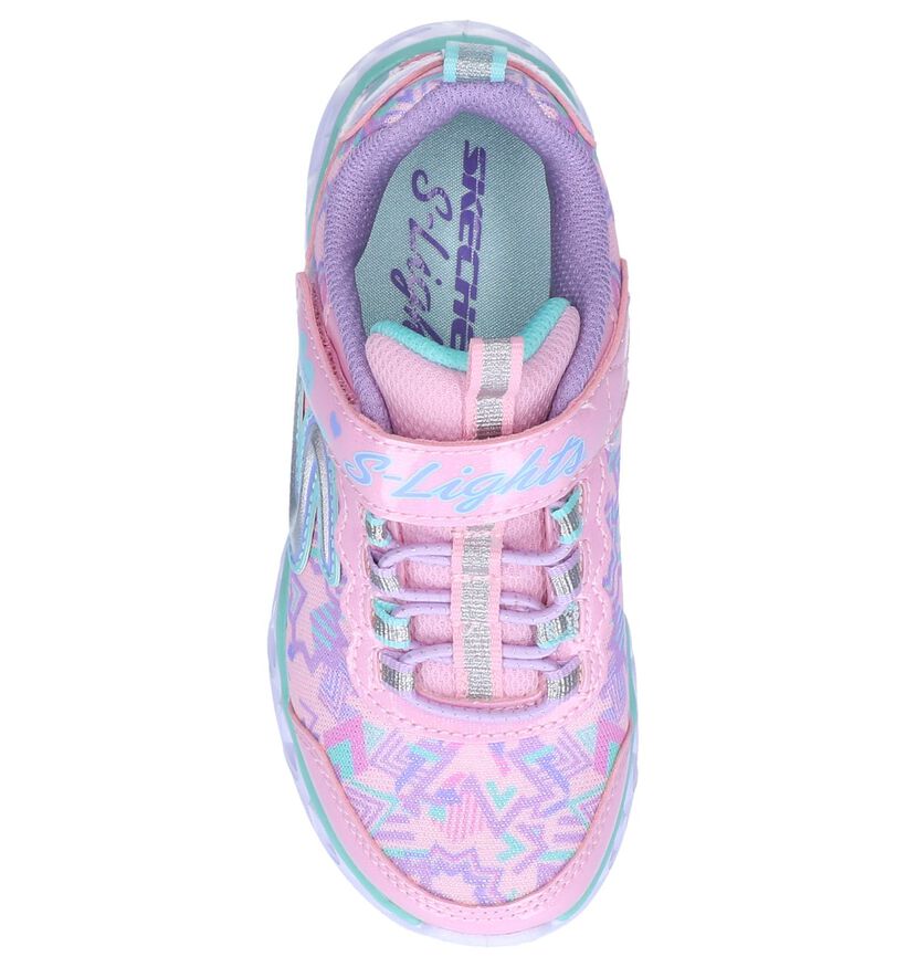 Skechers Heart Lights Zwarte Sneakers in stof (265173)