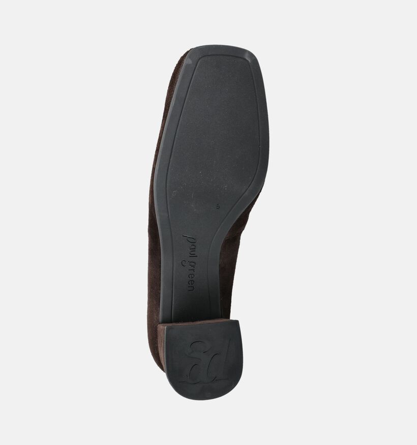 Paul Green Donkerbruine Mocassins met Blokhak voor dames (379782)