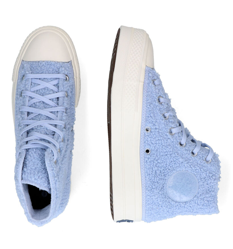 Converse CT All Star Sherpa Platform Blauwe Sneakers voor dames (300150)