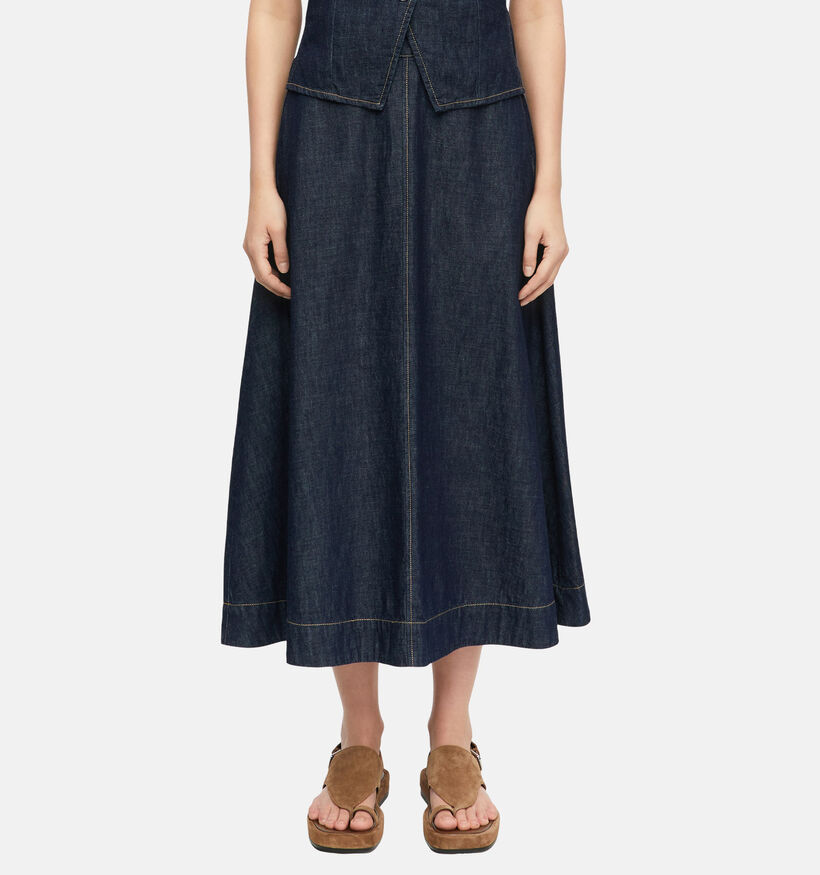 comma Donkerblauwe Lange rok voor dames (375081)