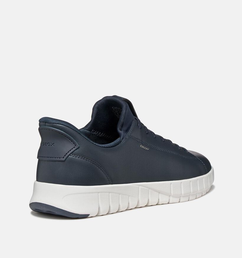 Geox Fast-In System Slip-ons en Bleu fonc&eacute; pour hommes (368019) - pour semelles orthop&eacute;diques