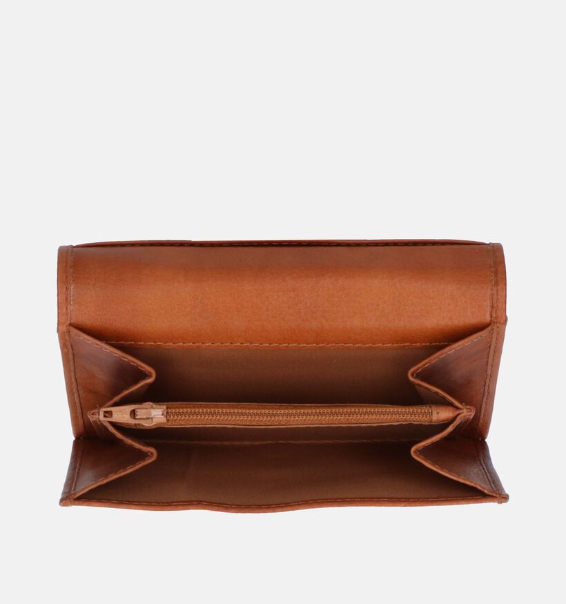 Label M Porte-monnaie à rabat en Cognac pour femmes (358858)