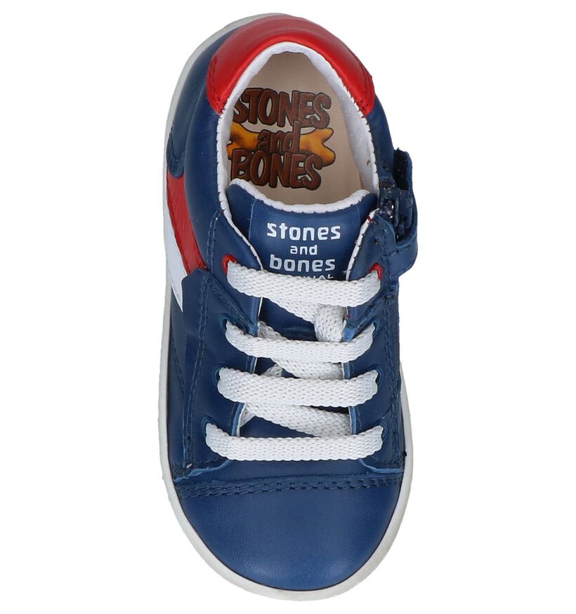 STONES and BONES Chaussures basses en Bleu foncé en cuir (250408)