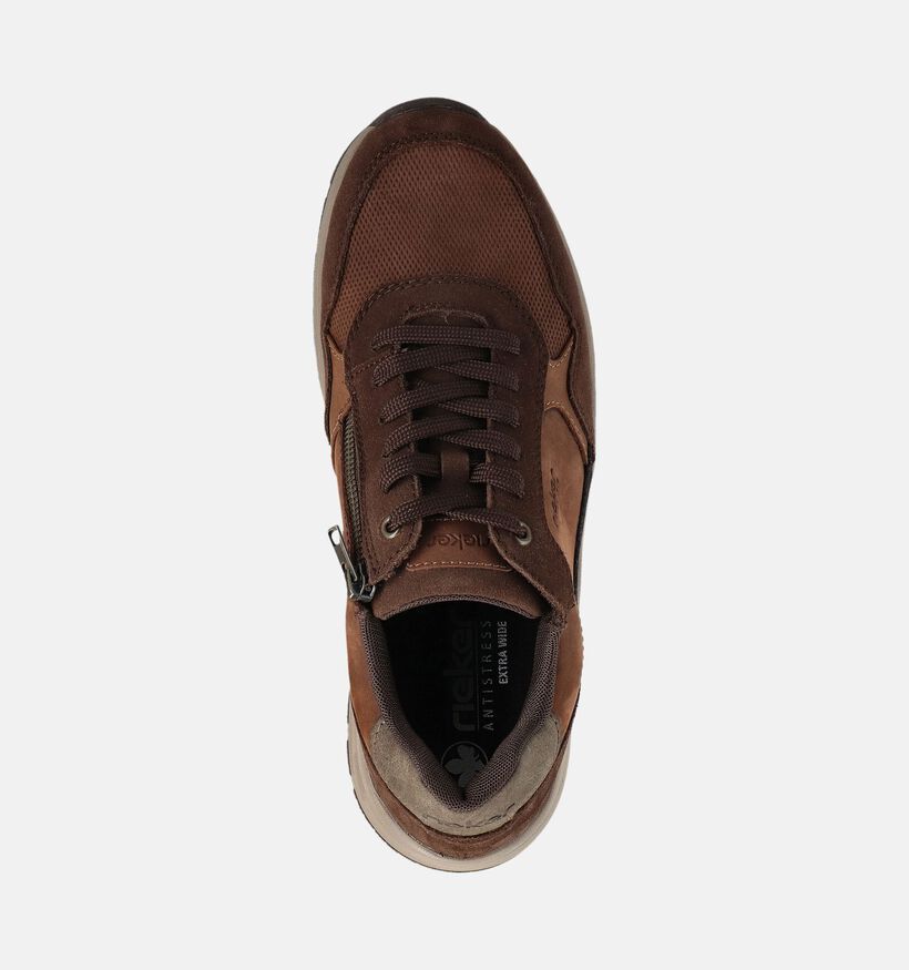 Rieker Bruine Veterschoenen voor heren (360443) - geschikt voor steunzolen