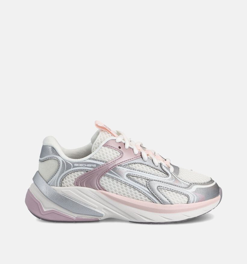 Skechers S2K Witte/Zilveren Sneakers voor meisjes (367515) - geschikt voor steunzolen