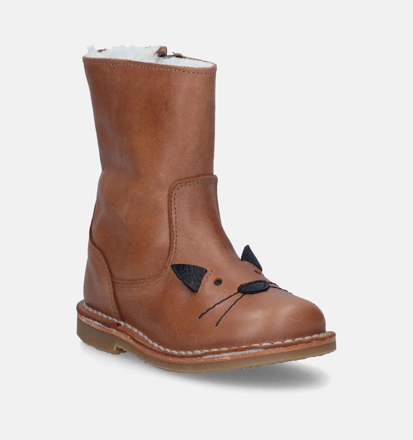 Milo & Mila Bottes courtes en Cognac pour filles (348092)