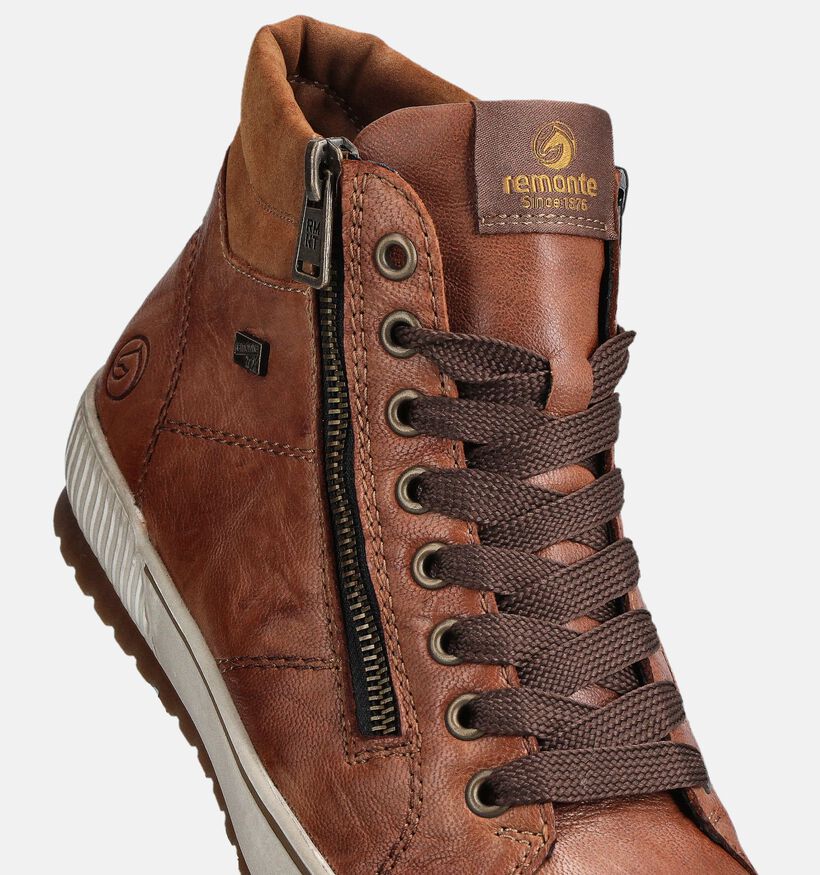 Remonte Cognac Hoge Sneakers met Rits voor dames (360394) - geschikt voor steunzolen