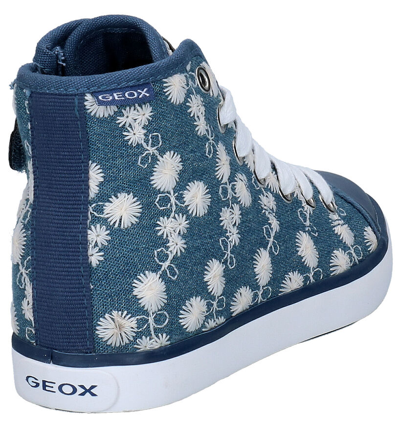 Geox Baskets hautes en Bleu en textile (265779)