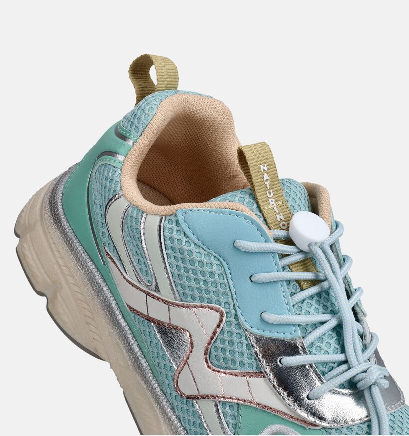 Naturino Wave Blauwe/Groene Sneakers voor meisjes (377263) - geschikt voor steunzolen