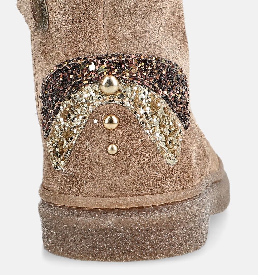 STONES and BONES Pixy Boots &agrave; lacets en Beige fonc&eacute; pour filles (381410) - pour semelles orthop&eacute;diques
