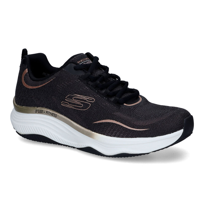Skechers Relaxed Fit D'Lux Fitness Relaxed Fit Zwarte sneakers voor dames (312795)