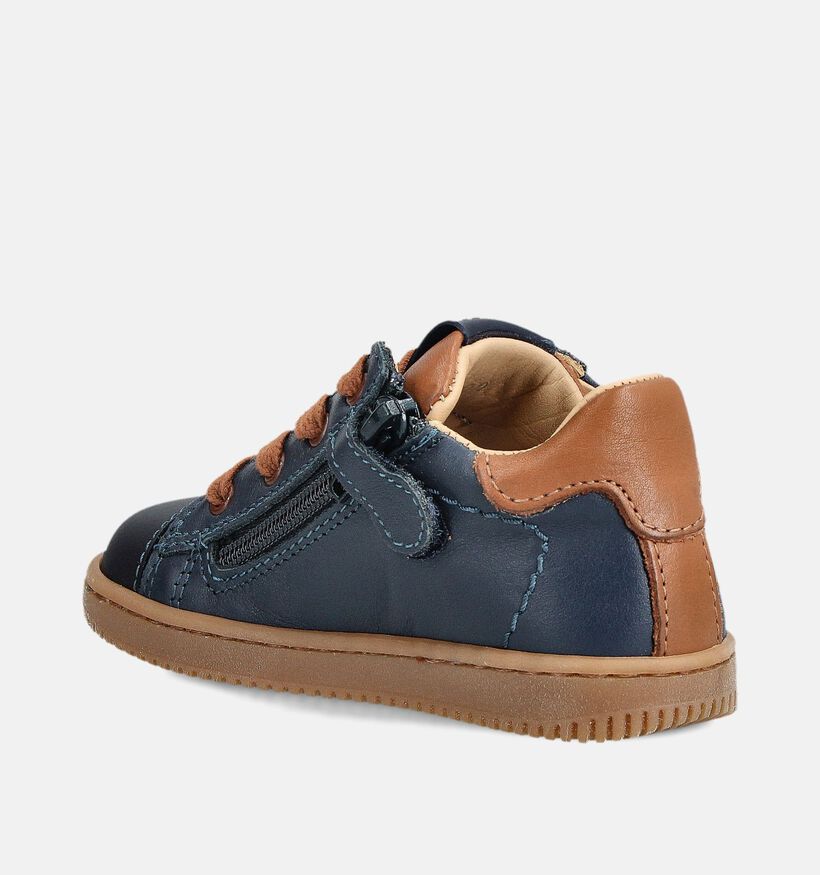 STONES and BONES Nepo Beige Babyschoentjes STONES and BONES Nepo Blauwe Rits-Veterschoenen voor jongens (361981) - geschikt voor steunzolen