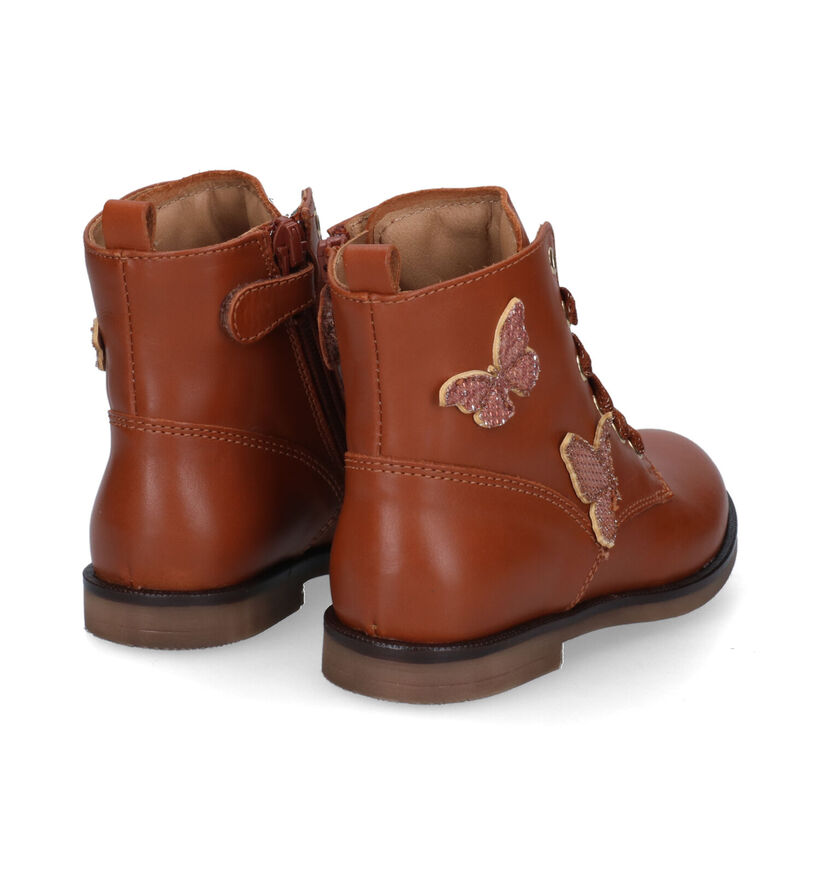 STONES and BONES Fabat Cognac Veterboots voor meisjes (313900) - geschikt voor steunzolen